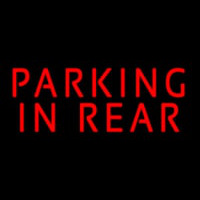 Red Parking In Rear Neon Skilt