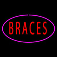 Braces Oval Pink Neon Skilt