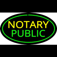 Oval Green Notary Public Neon Skilt