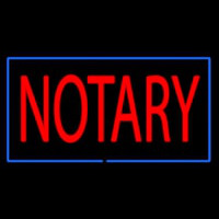 Red Notary Blue Border Neon Skilt