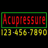 Red Acupressure With Phone Number Neon Skilt