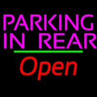 Parking In Rear Open Green Line Neon Skilt