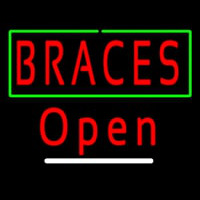 Red Braces Open Neon Skilt