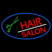 Red Hair Salon With Scissor Neon Skilt