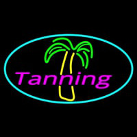 Tanning With Palm Tree Neon Skilt