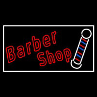 Double Stroke Red Barber Shop Neon Skilt