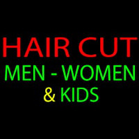 Haircut Men Women And Kids Neon Skilt