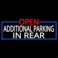 Open Additional Parking In Rear With Blue Border Neon Skilt