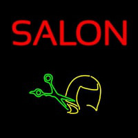 Salon With Scissor Logo Neon Skilt