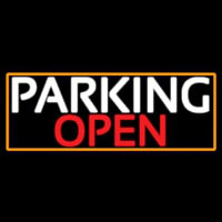 Parking Open With Orange Border Neon Skilt