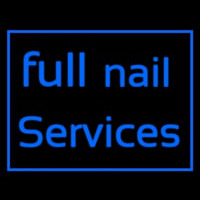 Blue Full Nail Services Neon Skilt