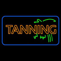 Double Stroke Yellow Tanning Neon Skilt