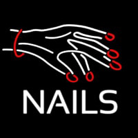 Nails With Hand Logo Neon Skilt