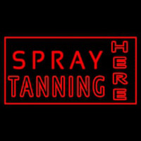 Red Spray Tanning Here Neon Skilt