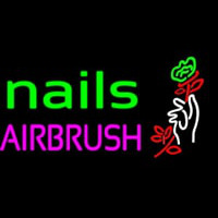 Nails Airbrush With Flower Neon Skilt