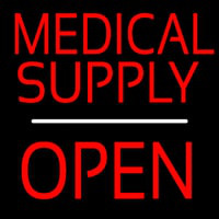 Medical Supply Script1 Open White Line Neon Skilt