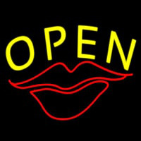 Yellow Open Neon Skilt